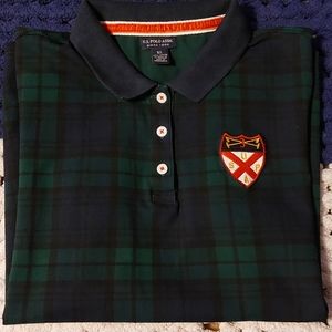 U.S Polo Green Plaid Uniform Shirt